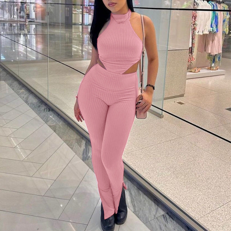 Sleeveless top and pants two-piece set for women
