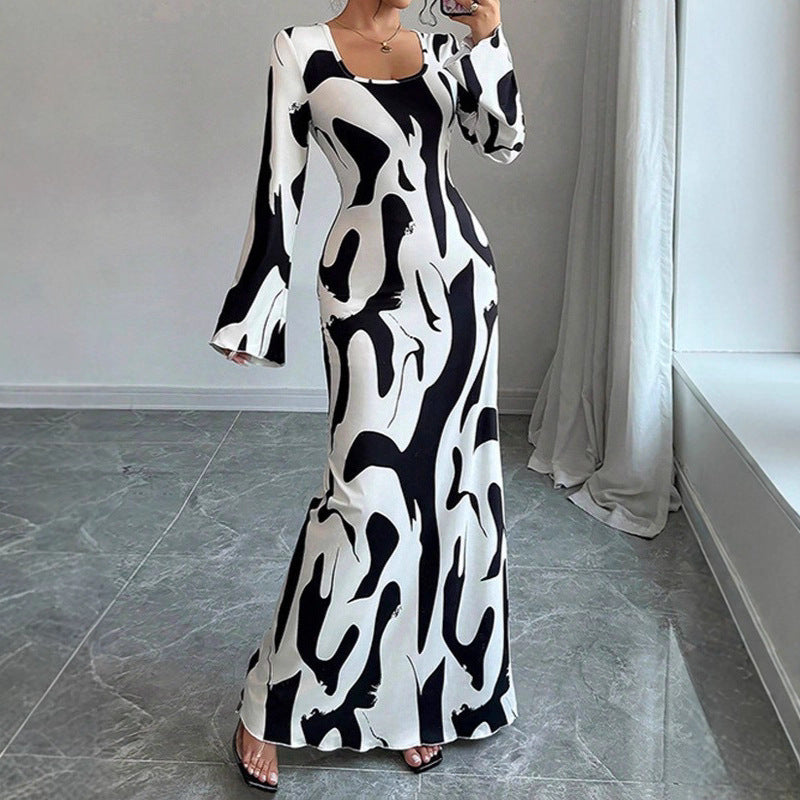 Style Zebra Print Sleeveless High Waist Belted Fitted Dress