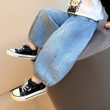 Cartoon Print Harem Denim Pants Girls