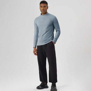 Half zip sports long sleeved top