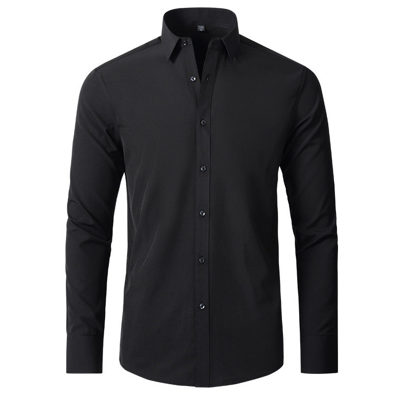 Cotton Long Sleeve Shirt Men's Stretch Non-Iron Dress Shirt  Size Business Casual Shirt