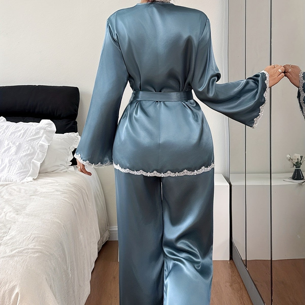 Style Women's Summer Robe, Sexy Morning Robe, Outerwear, Ice Silk Robe