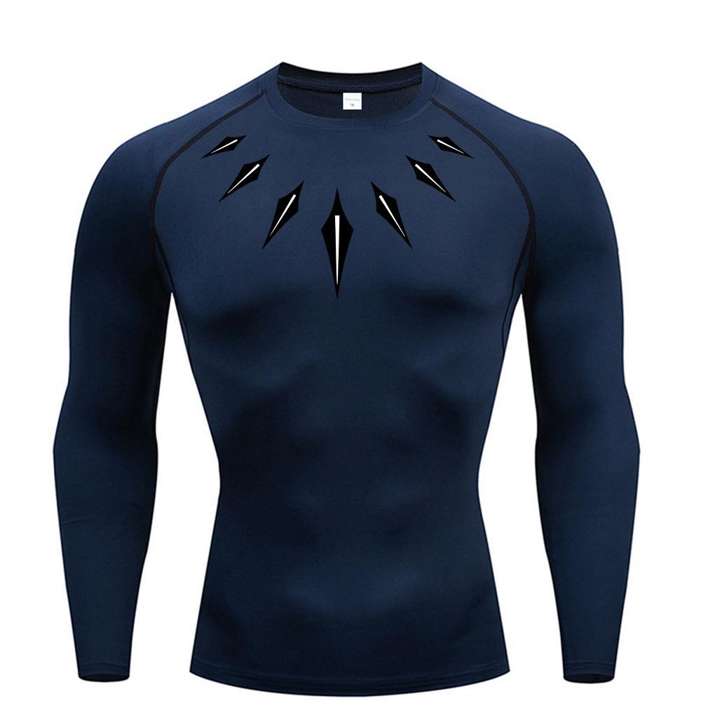 Printed Long Sleeve T-Shirt for Men, Quick-Dry Breathable Workout Running Top