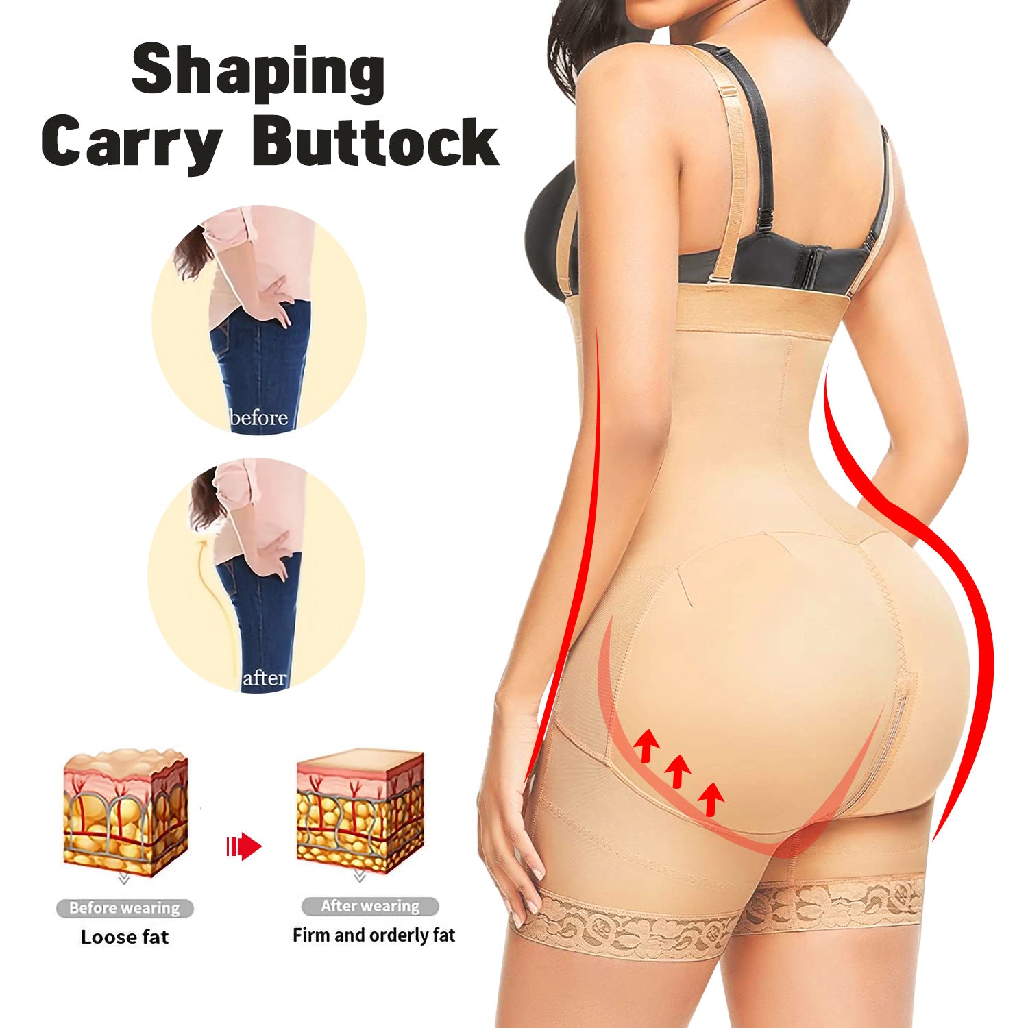 Adjustable seamless high waisted beauty pants with zipper waist cinching body shaping and gathering jumpsuit