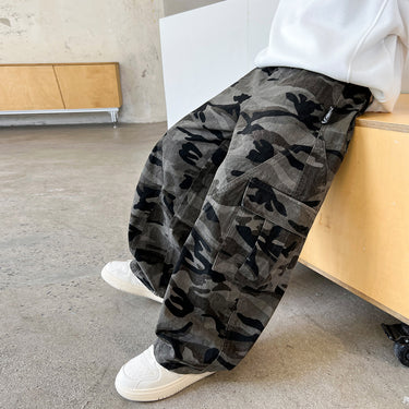 Boy's Camouflage Cargo Pants  Kids Big Kids Junior High School Students Straight Loose Boys Casual Long Pants