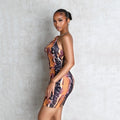 Metal Decorative Printed Dress for Women