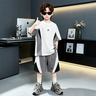 Boy's Short SleeveLoose Fit Kids Sports Wear for Older Children