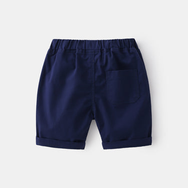 Casual Cotton Five-Point Pants for Kids Mid-Waist with Elastic Waistband
