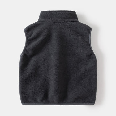 Children's Stand-Up Collar Vest, Unisex Kids' Fleece Sleeveless Jacket Warm Baby Vest for Wholesale