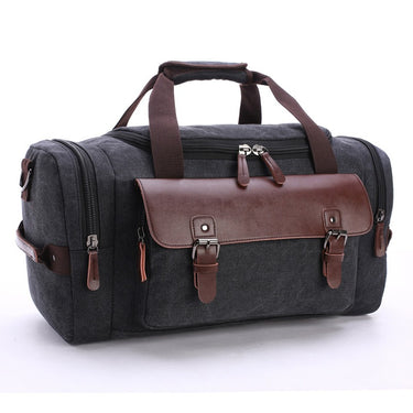 Large Capacity Vintage Luggage Casual Tote Bags Travel Bag Pu Leather Canvas Duffle Bag