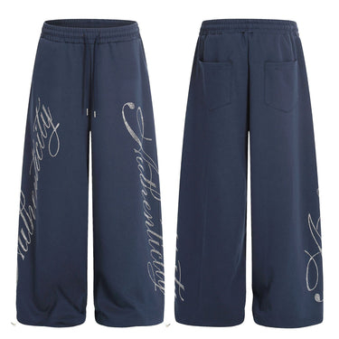 Letter hot stamping wide leg pants for girls