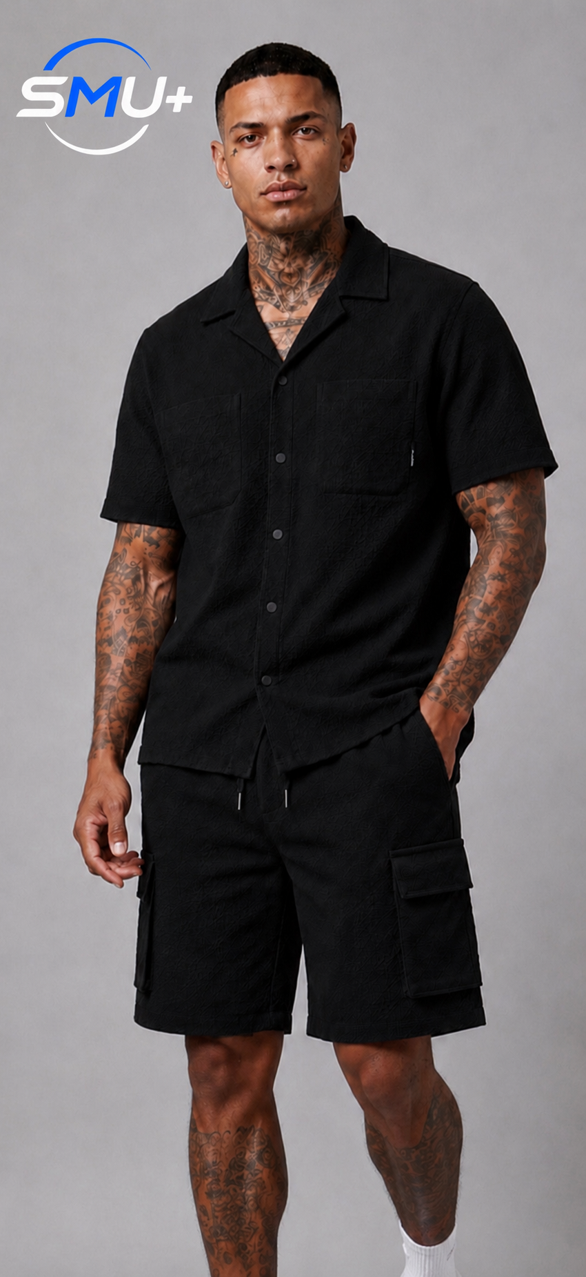 Gauze Short Sleeve Shirt Casual Set for Men and Women
