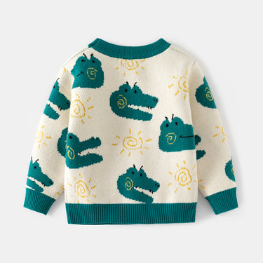 Knitted Sweater for Boys Cartoon Crewneck Pullover Basic Layering Top for Kids Toddler