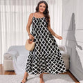 Diamond patterned camisole long skirt