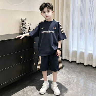 Boy's Set Casual Sporty Street Style Short Sleeve and Shorts for Kids