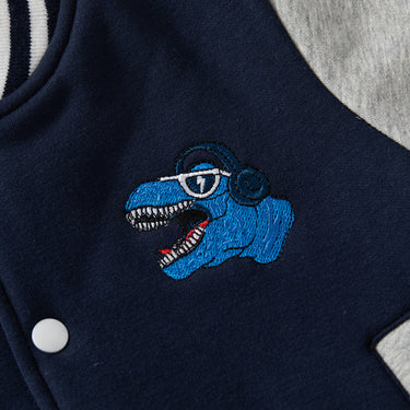 Boy's Fleece Baseball Jacket Trendy Kids Casual Outerwear Long Sleeve Cotton Kids Hoodie