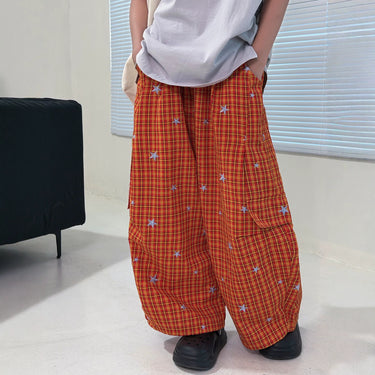 Boys' Pants Lightweight Mosquito-Proof Long Trousers Checkered Pattern Kids Casual Wear
