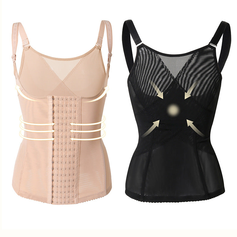 Abdomen Body Sculpting Waist Body Clothing Six-Breasted Buckle To Strengthen The Bondage Corset Support Chest And Vice Breast Vest