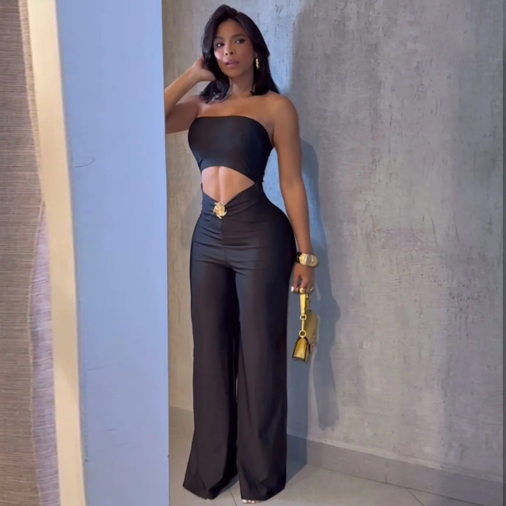 Fashion Women's Summer Slim Stretch Casual Jumpsuit