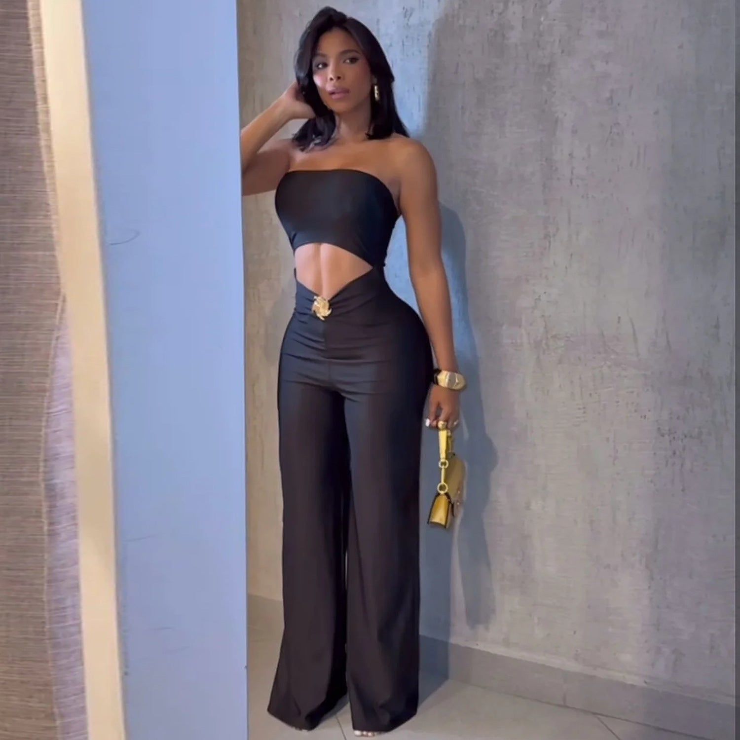 Fashion Women's Summer Slim Stretch Casual Jumpsuit