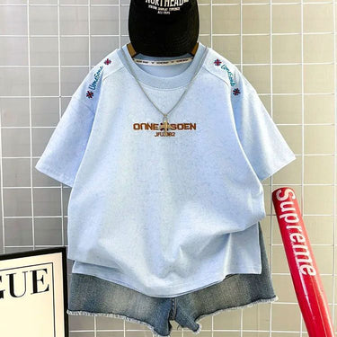 Cotton Boys' Short Sleeve T-Shirt  Top for Kids and Older Boys Trendy Half Sleeve T-Shirt