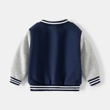 Boy's Fleece Baseball Jacket Trendy Kids Casual Outerwear Long Sleeve Cotton Kids Hoodie