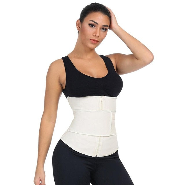 Abdominal Belt High Compression Zipper Plus Size Latex Waist Cincher Corset Underbust Body Fajas Sweat Waist Trainer