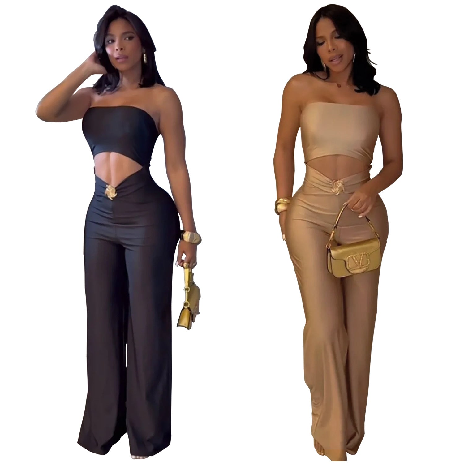 Fashion Women's Summer Slim Stretch Casual Jumpsuit