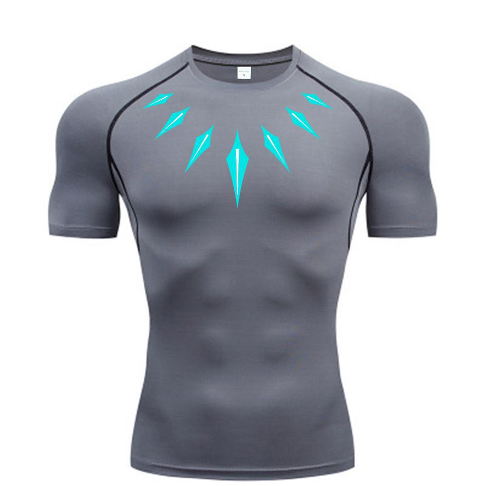 Printed Long Sleeve T-Shirt for Men, Quick-Dry Breathable Workout Running Top