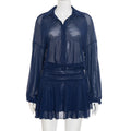 Women's Autumn New Solid Color Casual Shirt Collar Ruffle Long Sleeve Mini Dress