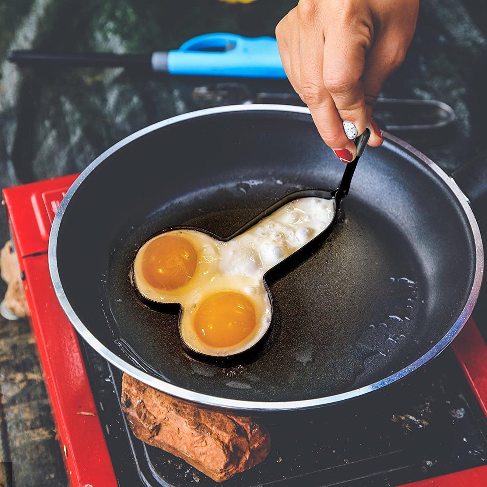Fun Egg Maker Non-Stick Egg Ring Egg Making Moulds Omelette Moulds with Handles