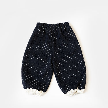 Cute Polka Dot Lantern Pants for Baby Girls, Spring and Autumn Infant Casual Tapered Leg Pants, Children's Long Pants