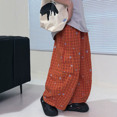 Boys' Pants Lightweight Mosquito-Proof Long Trousers Checkered Pattern Kids Casual Wear