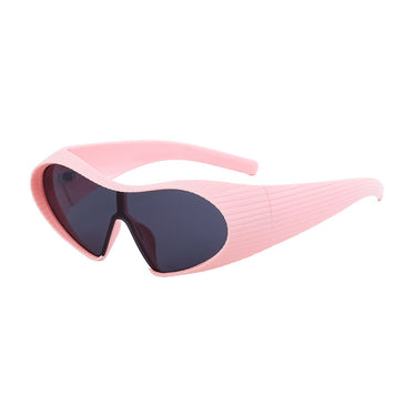 Oversized Cat Eye Punk One-Piece Futuristic Sunglasses Women Sun Glasses For Ladies Retro