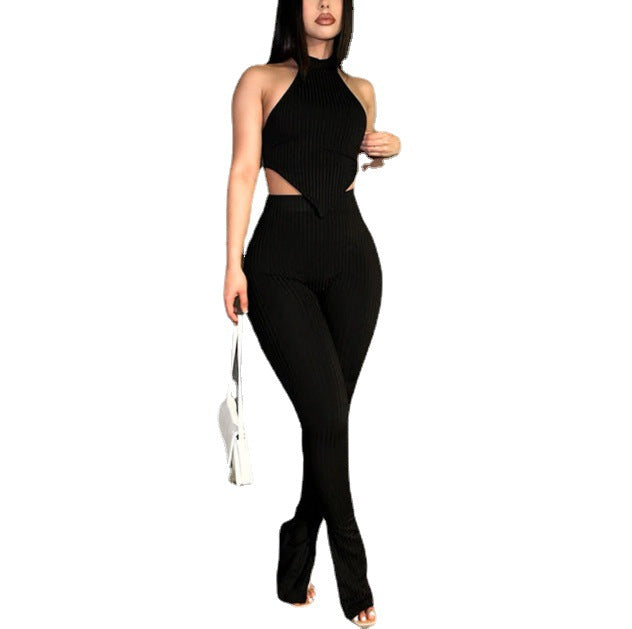 Sleeveless top and pants two-piece set for women