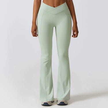 Women Stretch Fitness Pants Sports Bell Bottoms Trousers Lady Runing Push Up Gym Dance Activewear Flares Nylon Yoga Leggings