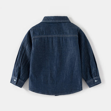 Boys' Denim Long Sleeve Shirt, Stylish Kids Dress Shirt, Children's Clothing Wholesale