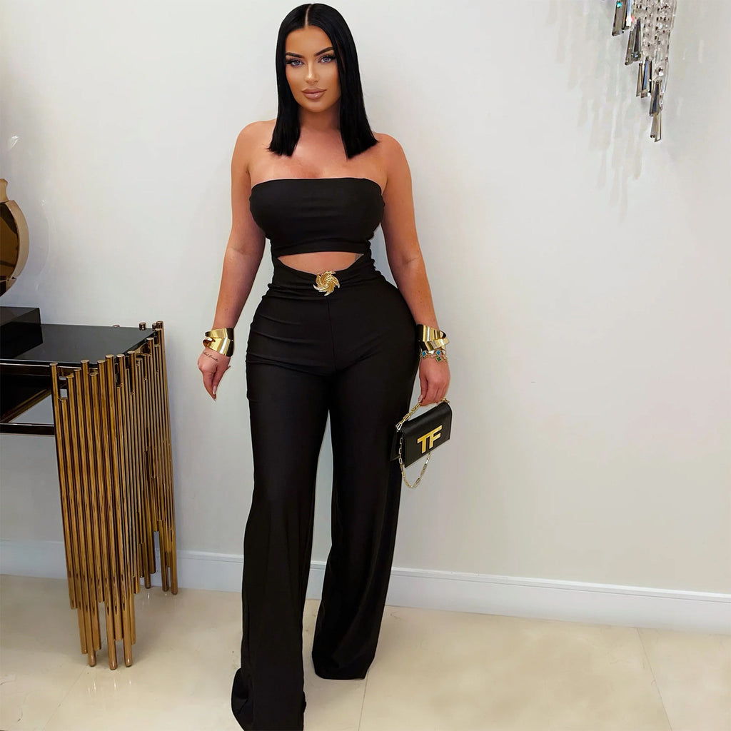 Fashion Women's Summer Slim Stretch Casual Jumpsuit