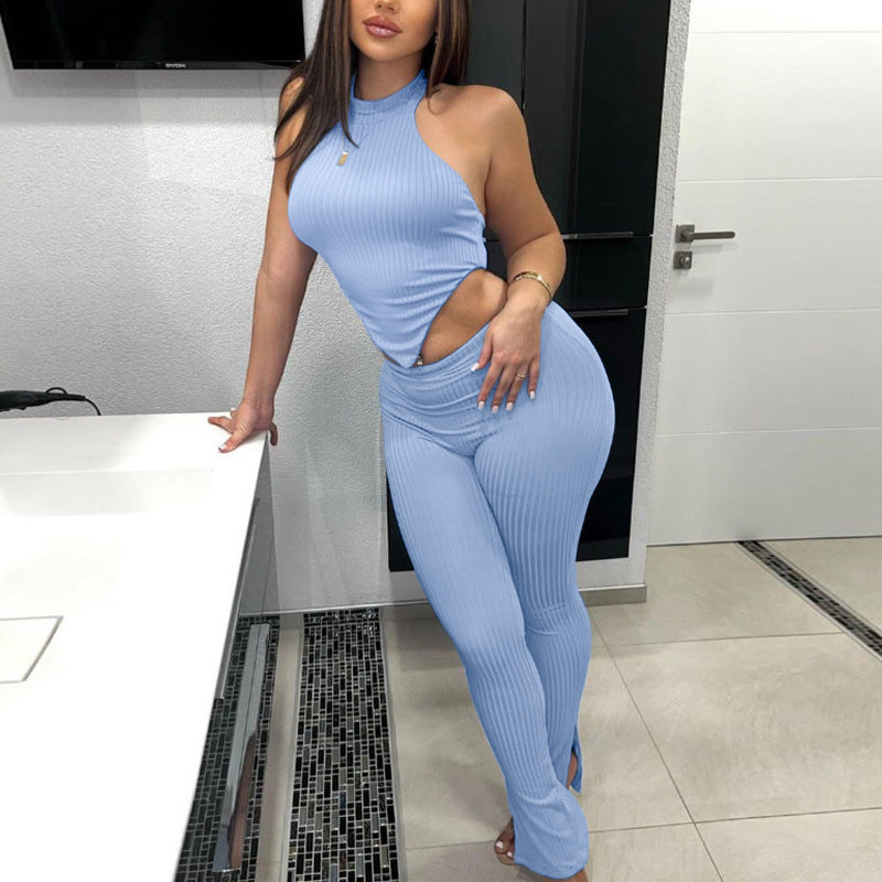 Sleeveless top and pants two-piece set for women