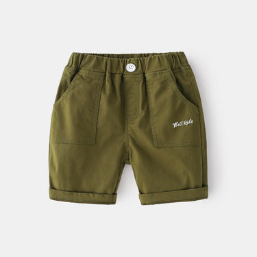 Casual Cotton Five-Point Pants for Kids Mid-Waist with Elastic Waistband