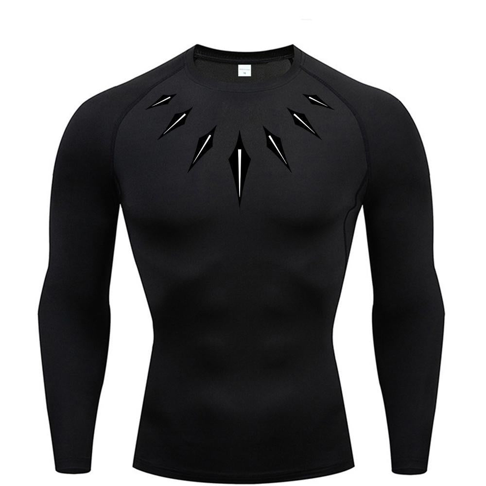 Printed Long Sleeve T-Shirt for Men, Quick-Dry Breathable Workout Running Top