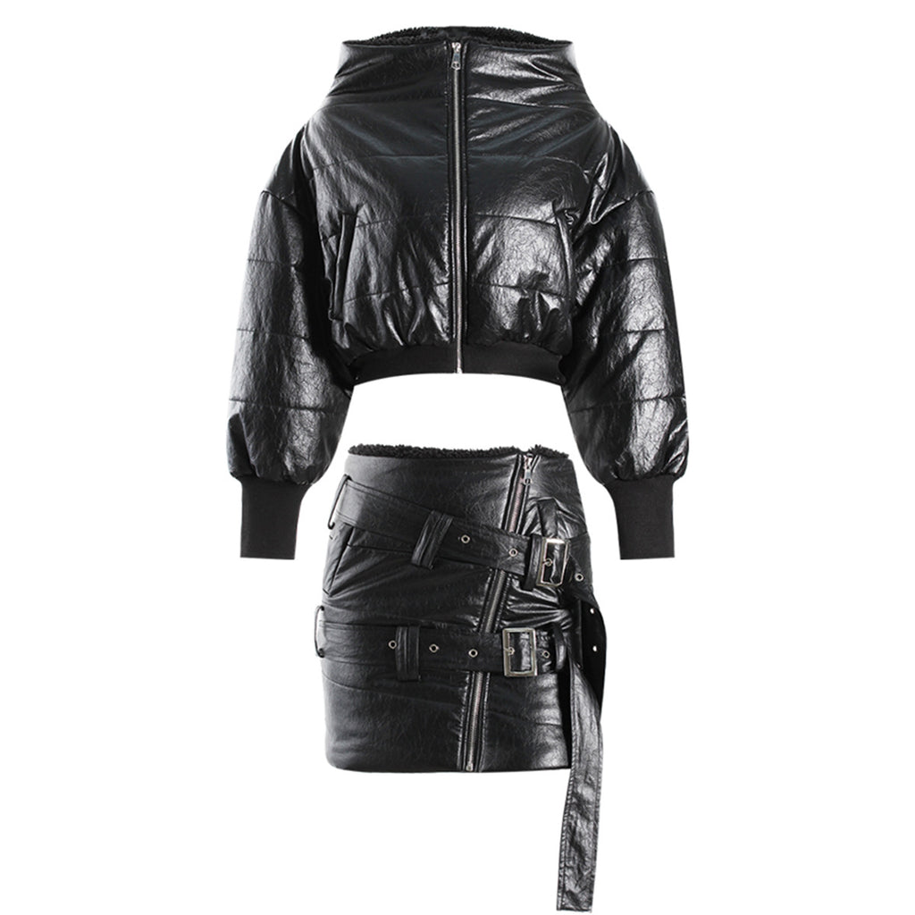 Small niche short bread jacket with multiple wearing styles and plush cotton jacket with large collar design