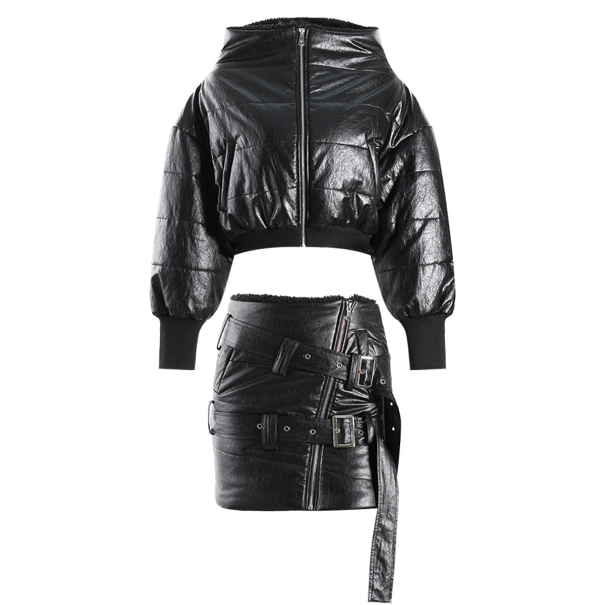 Small niche short bread jacket with multiple wearing styles and plush cotton jacket with large collar design