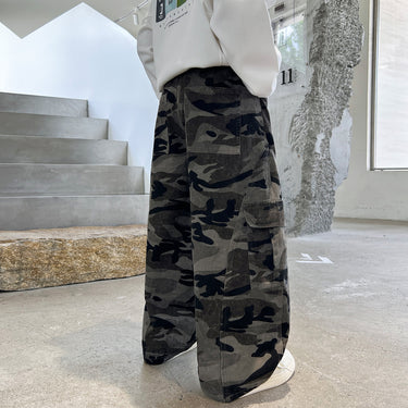 Boy's Camouflage Cargo Pants  Kids Big Kids Junior High School Students Straight Loose Boys Casual Long Pants