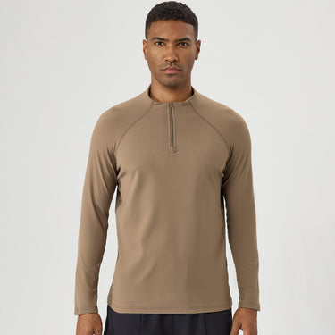Half zip sports long sleeved top