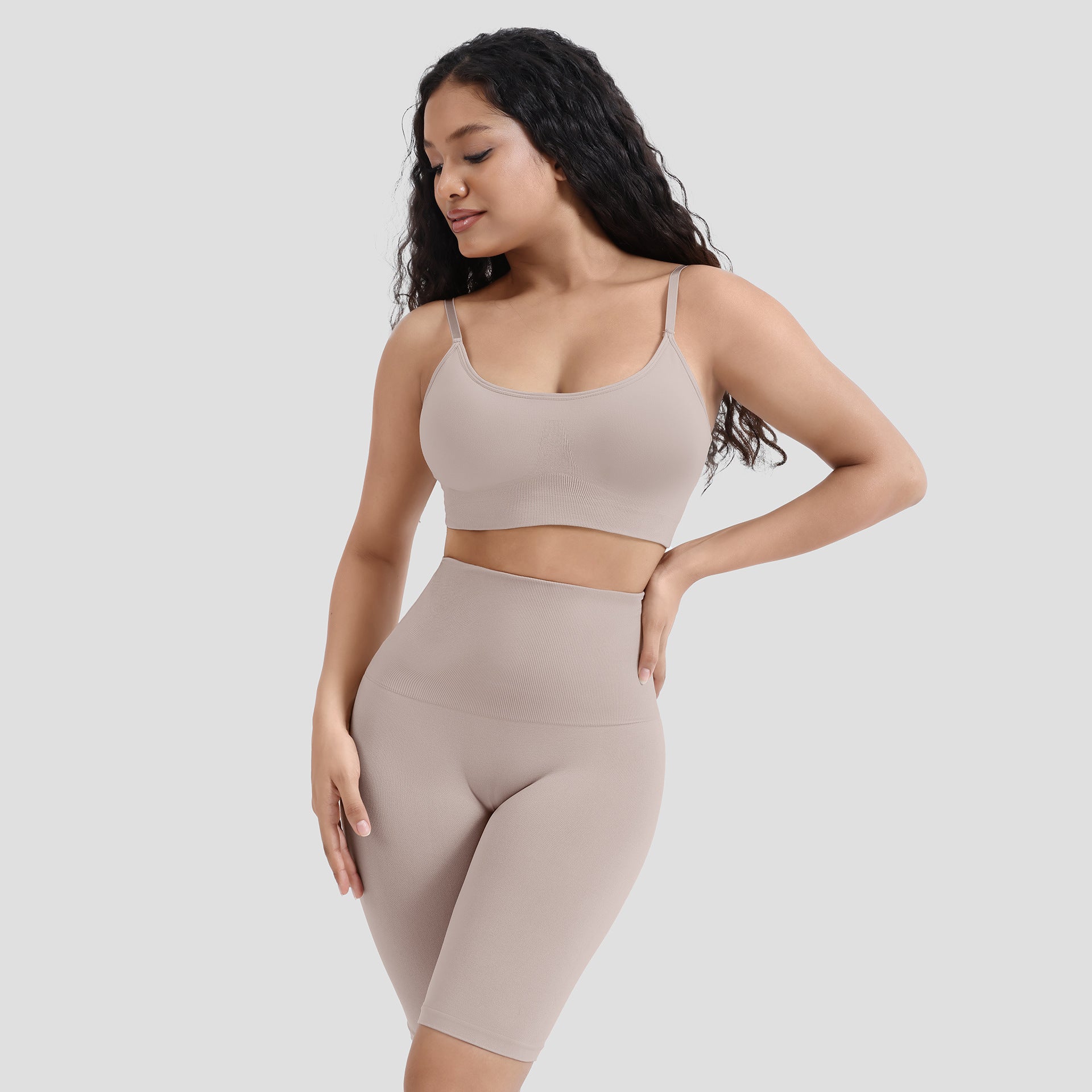 Sports Fitness Waist-Cinching Hip-Lifting Abdominal Support Pants Set