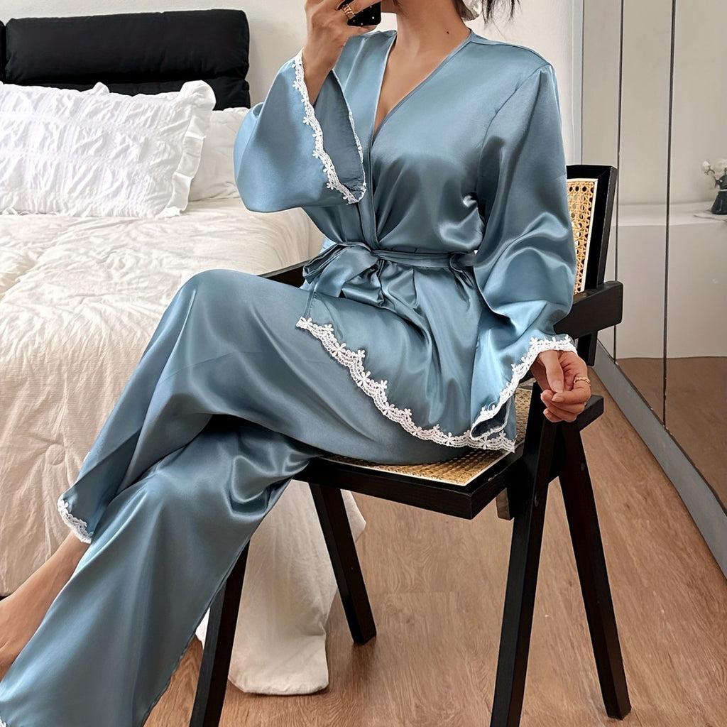 Style Women's Summer Robe, Sexy Morning Robe, Outerwear, Ice Silk Robe
