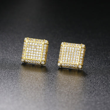Zircon Hip Hop Earrings Are Popular In Europe And America Men's Square Thread Earrings Are Popular Accessories Hip hop