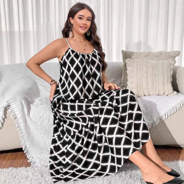 Diamond patterned camisole long skirt