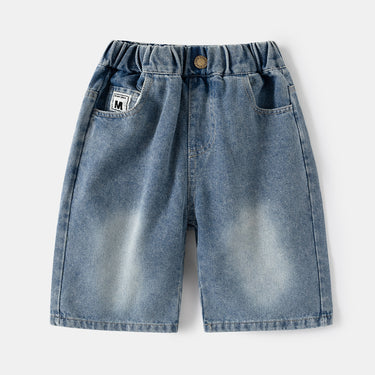 Boy's Casual Summer Denim Shorts for Kids, Loose Fit, Mid to Big Kids, Comfortable Cotton Blend Short Pants
